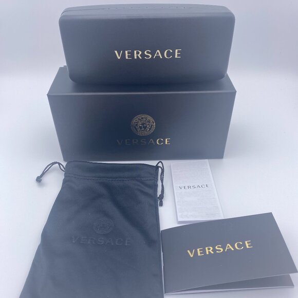 Versace Sunglasses Case Set,Black Hard Clamshell,Boxed,Drawstring Bag, Auth Card - Picture 2 of 10
